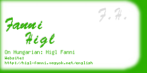 fanni higl business card